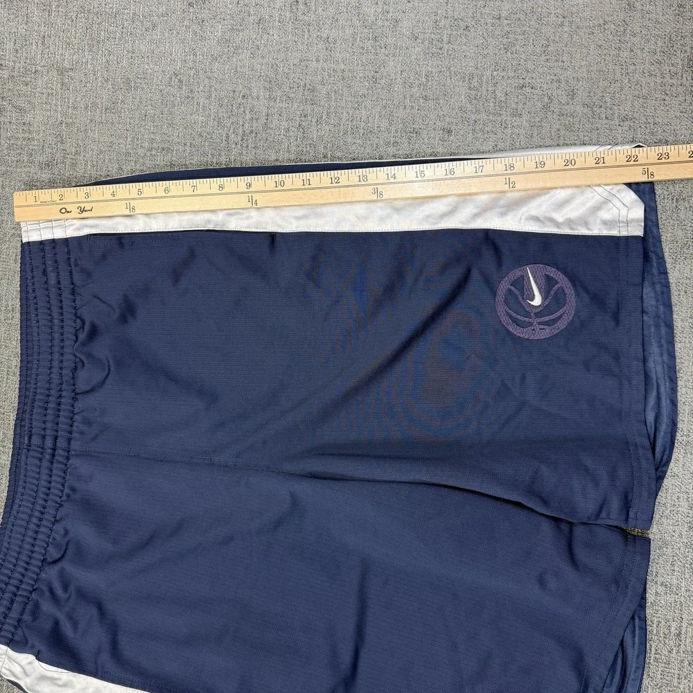 Nike Basketball Shorts‎ Men's Large Blue White Baggy Logo Swoosh Y2K Athletic
